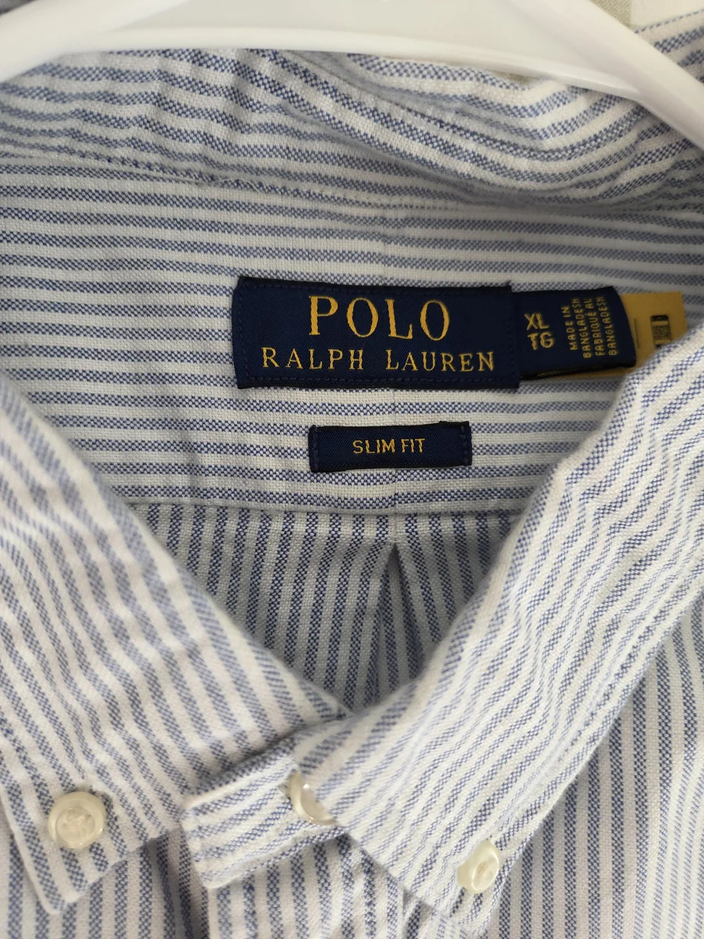 Polo by Ralph Lauren Light Blue and White Striped Button-Down Shirt Slim FIT